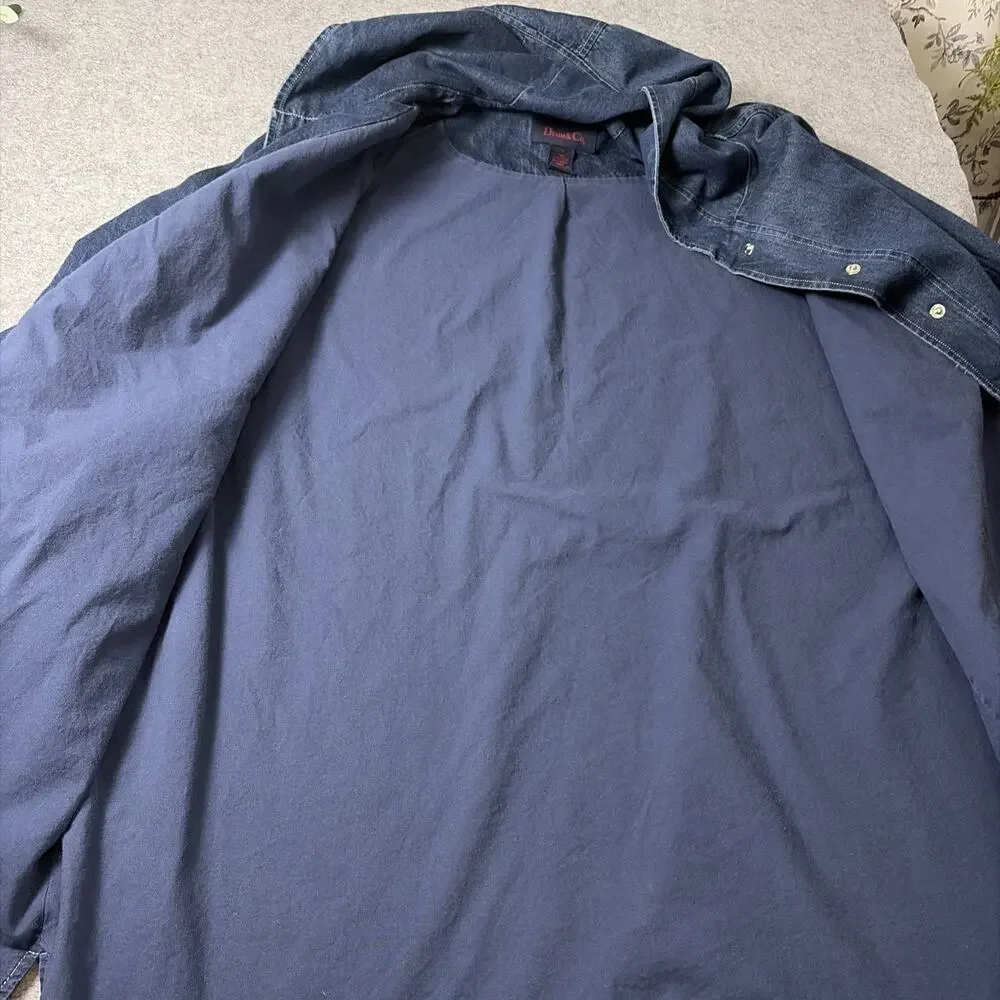 Vtg Denim& Co . Denim Chore Hooded Jacket Size 1x